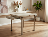 Açılabilir Traverten Desenli Bej Ayaklı Masa Görseli