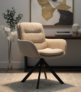 Döner Kollu Bej Sandalye Görseli