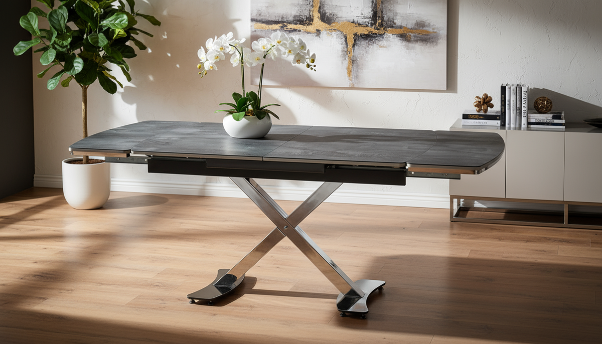 Açılabilir Krom Ayaklı Masa Görseli - Yüksek Açı