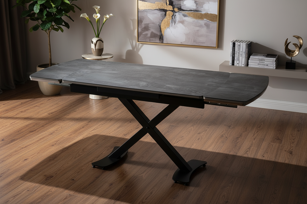 Açılabilir Siyah Masa Görseli - Yüksek Açı