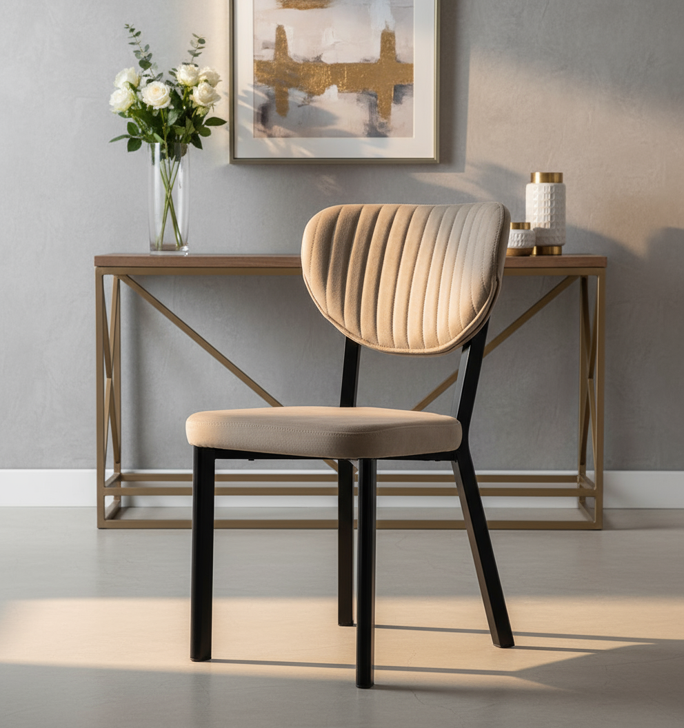 Bej Kapitoneli Sandalye Görseli