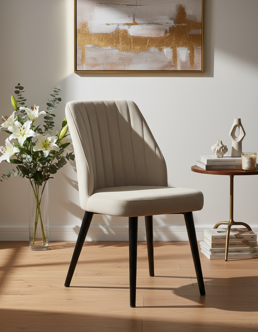 Bej Kapitoneli Sandalye Görseli