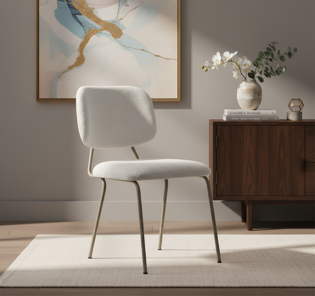 Beyaz Peluş Sandalye Görseli