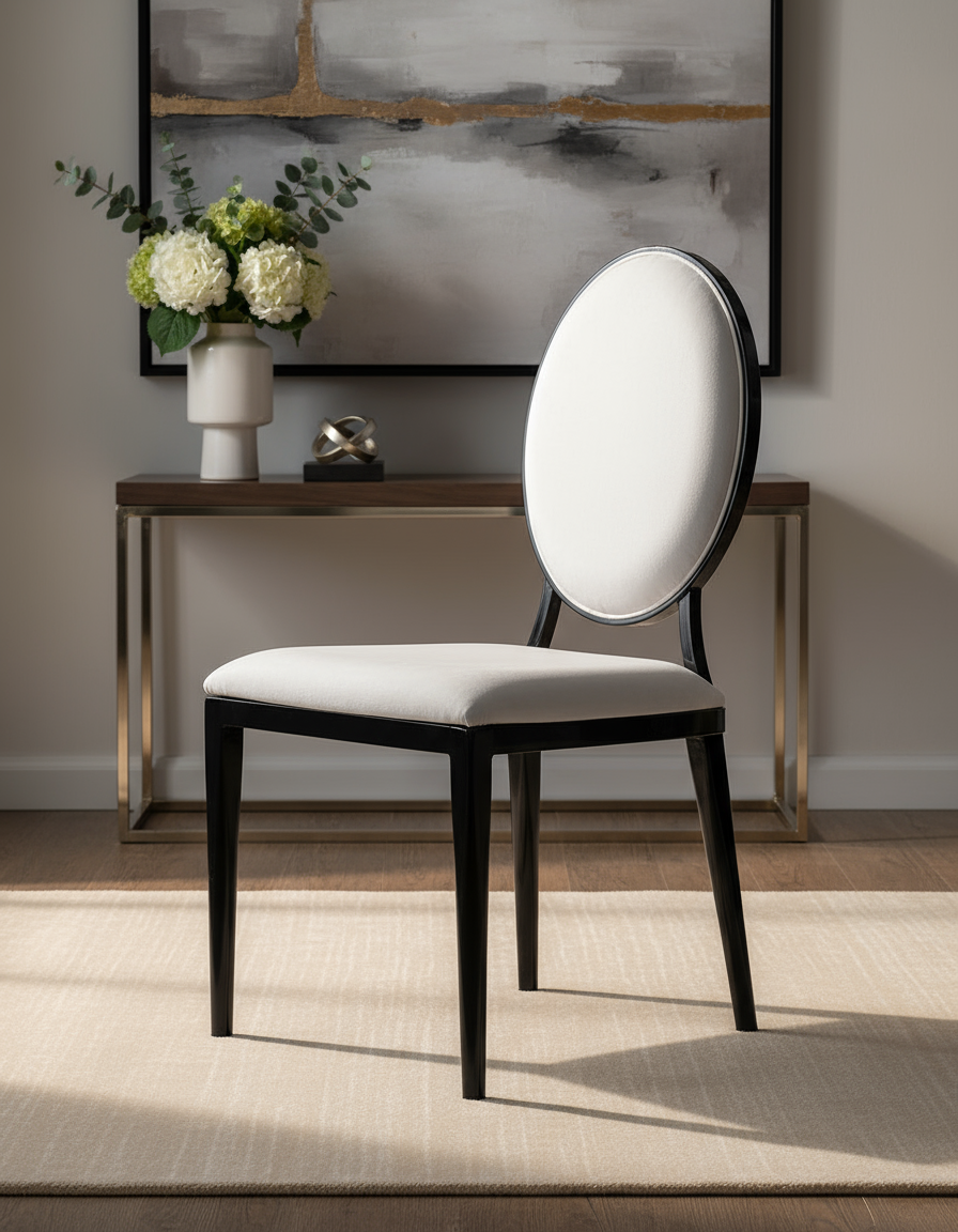 Şeffaf Oval Sırtlı Sandalye Görseli