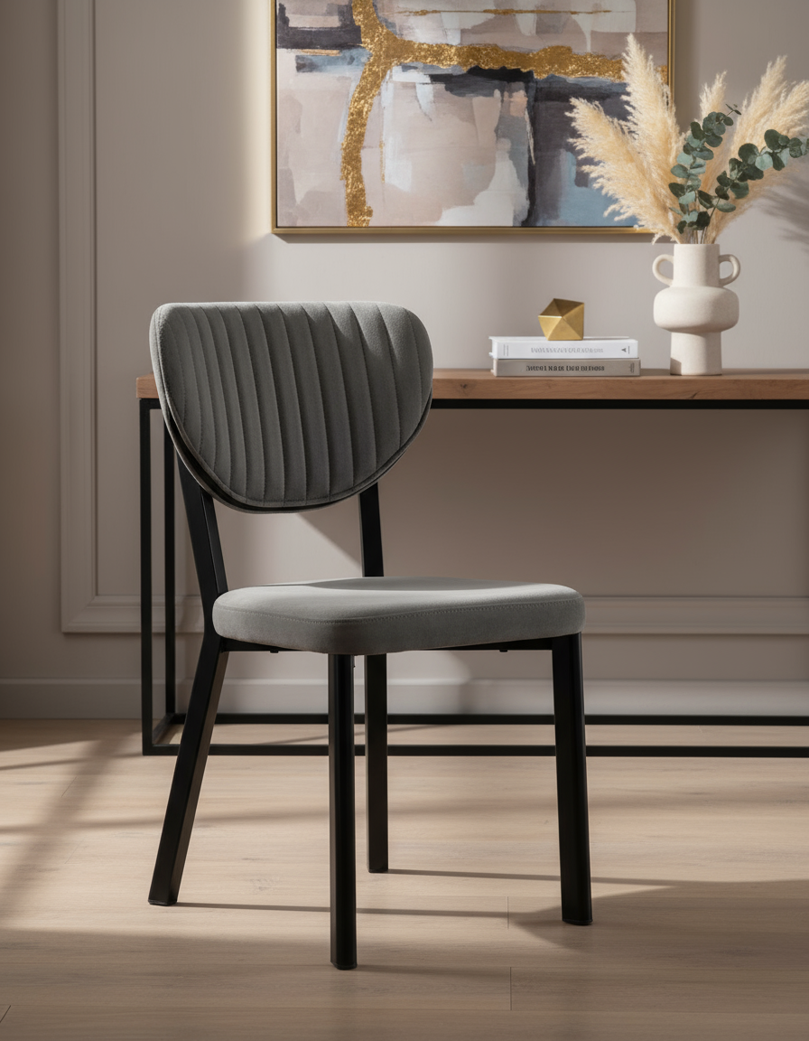 Gri Kapitoneli Sandalye Görseli