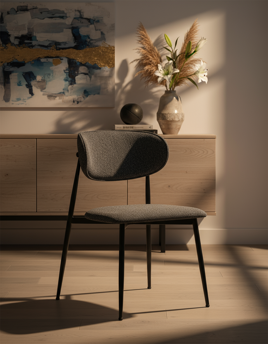 Gri Peluş Sandalye Görseli