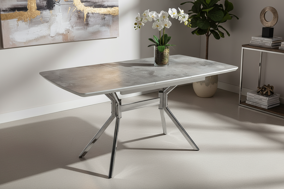 Krom Ayaklı Masa Görseli - Yüksek Açı