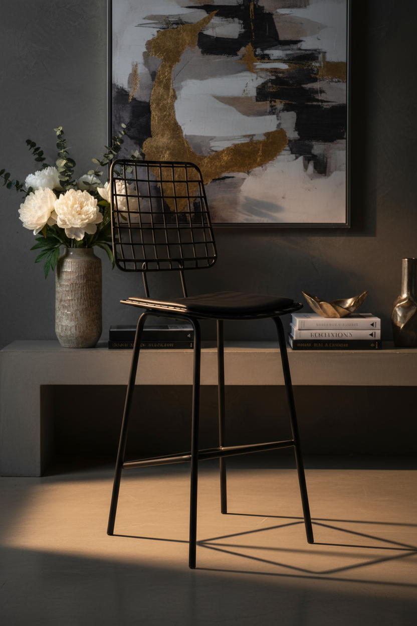 Metal Izgara Bar Taburesi Görseli